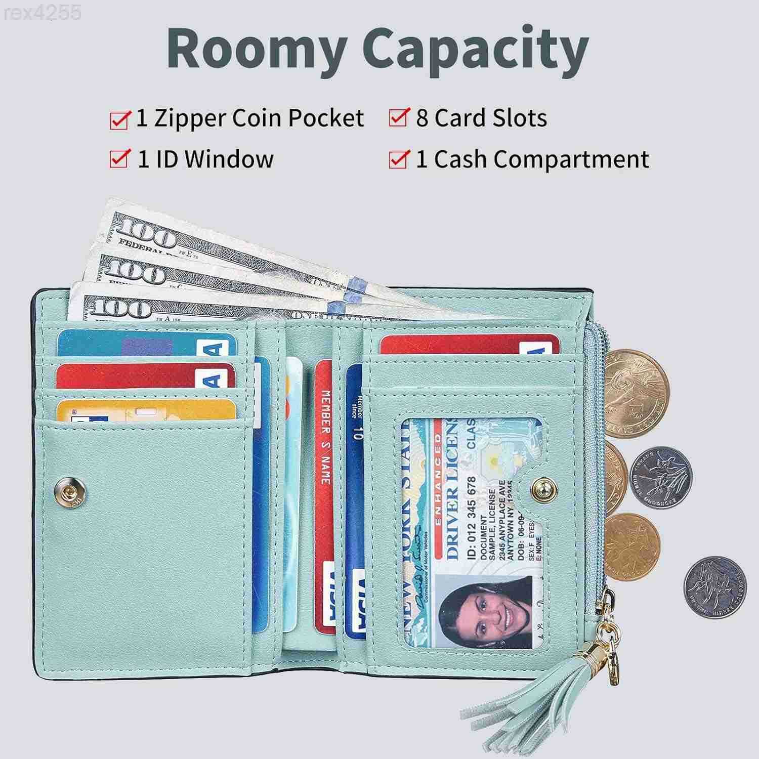 Small Wallet Women RFID Wallet Girls Wallet with ID Window and Zippered Coin Pocket Tassel Cute Wallet Gift for Women Teenager GirlsW250911