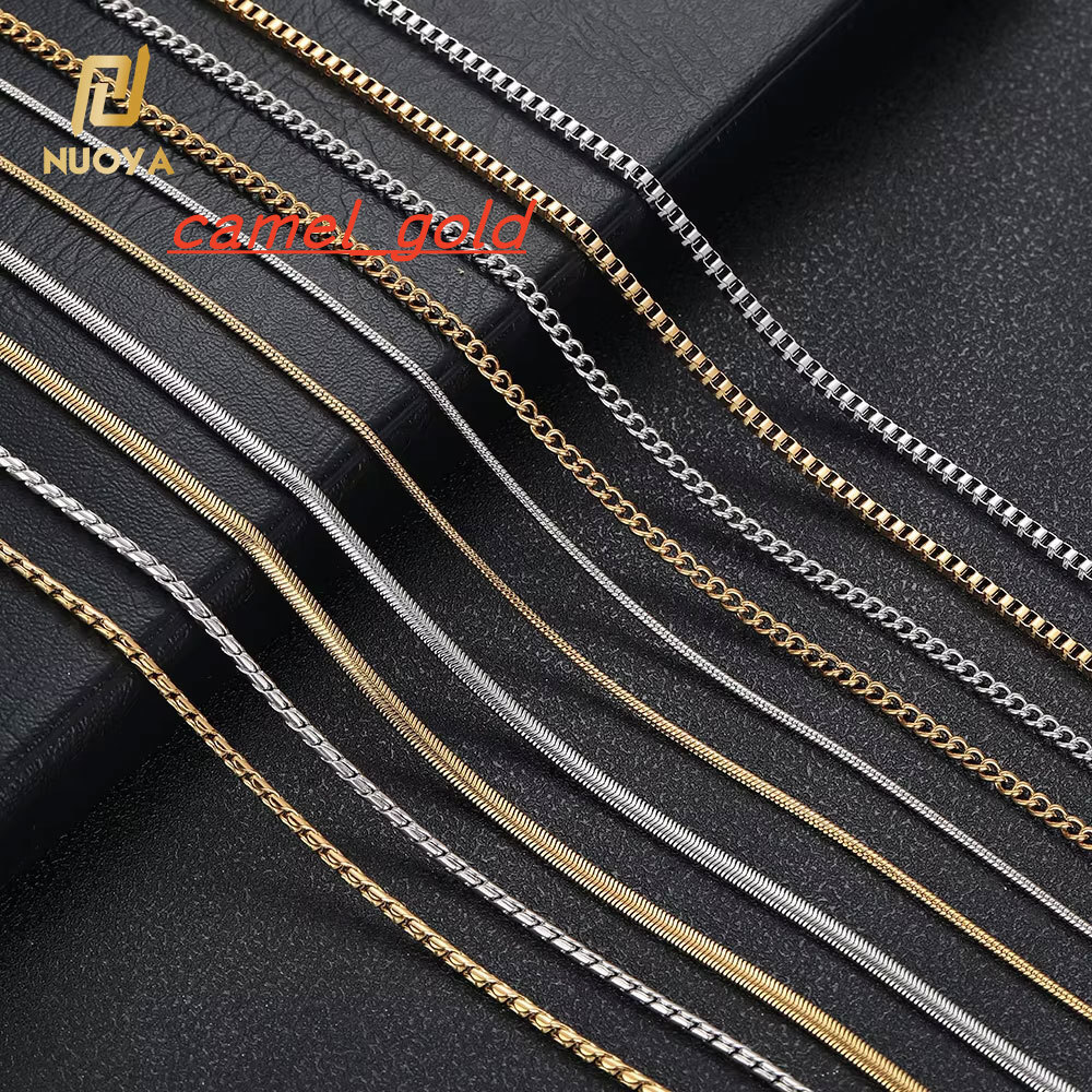 Wholesale Fashion Jewelry Womens Thin Silver Snake Chain Stainless Steel Thin Necklace 18k Gold Plated Chain Necklace for Party