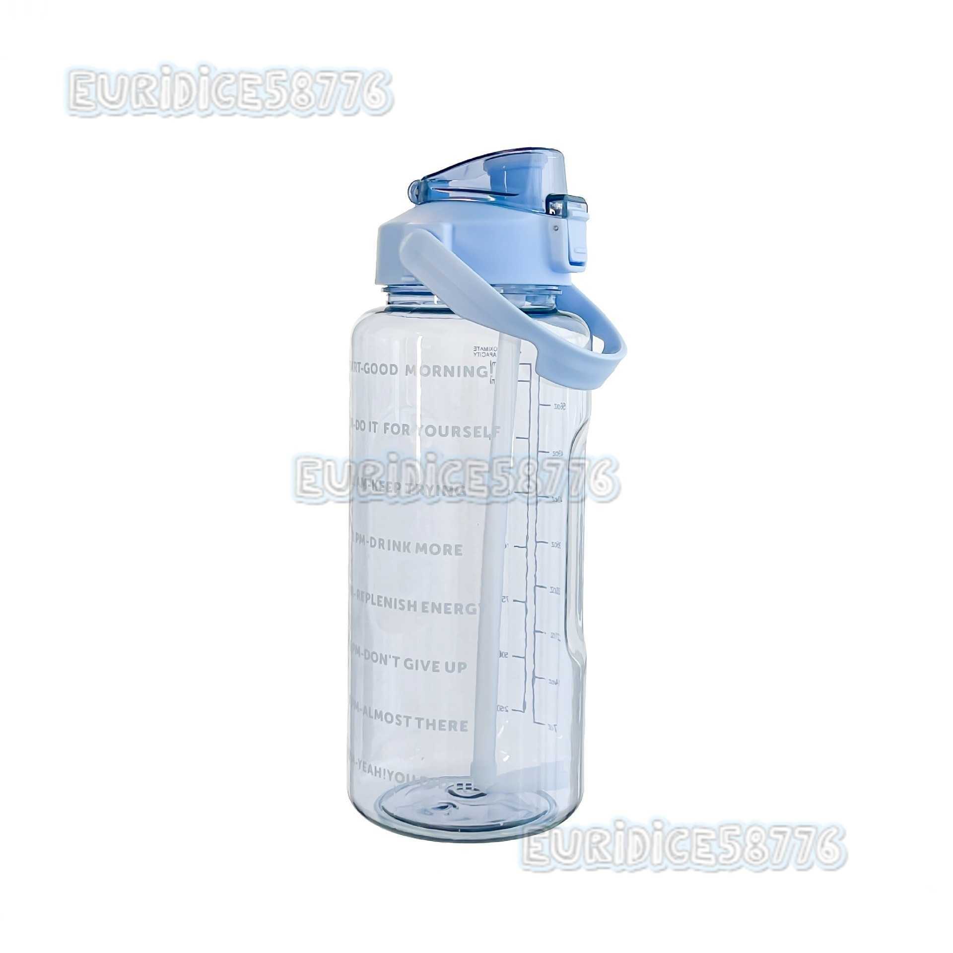 2024 New Trendy Large Capacity Sports Water Bottle Straw Summer Water Cup for Men and Women Portable Water Bottle H250911
