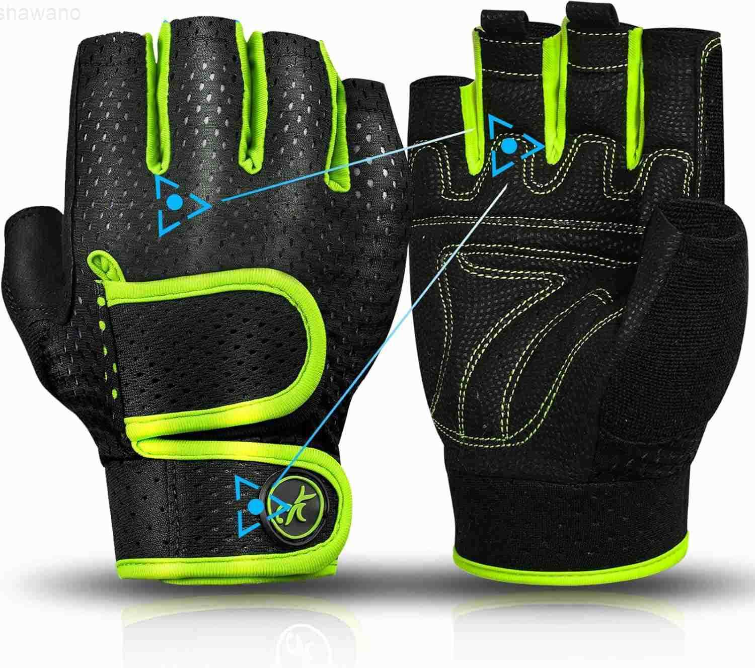 Workout Gloves Padded Weight Lifting Gloves for MenWomen 3MM Gel Fingerless Grip Gym Gloves Fitness Gloves for ExerciseHangingWeightlifting Cycling Pu