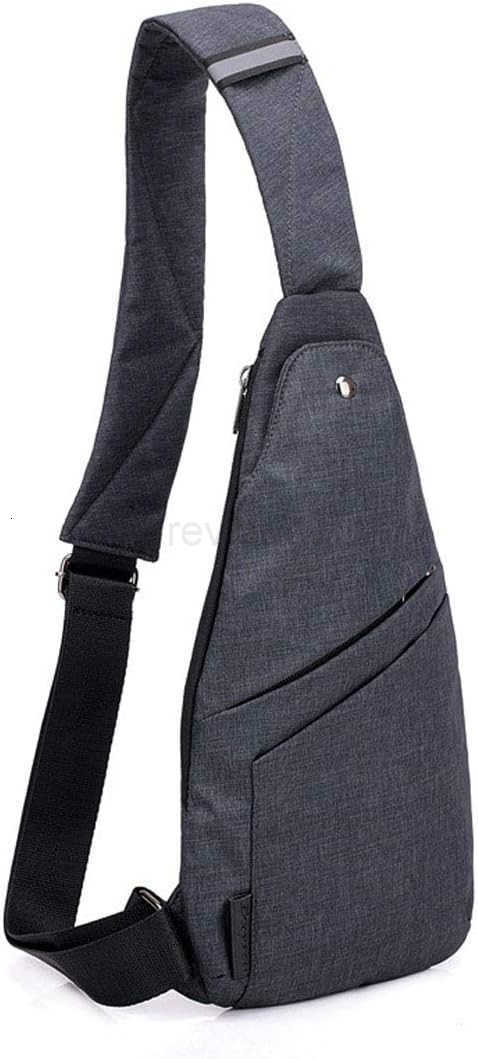 Sling Bag AntiThief Crossbody Personal Pocket Bag Lightweight Chest Shoulder Backpack for Travel Hiking Dark GreyW250911