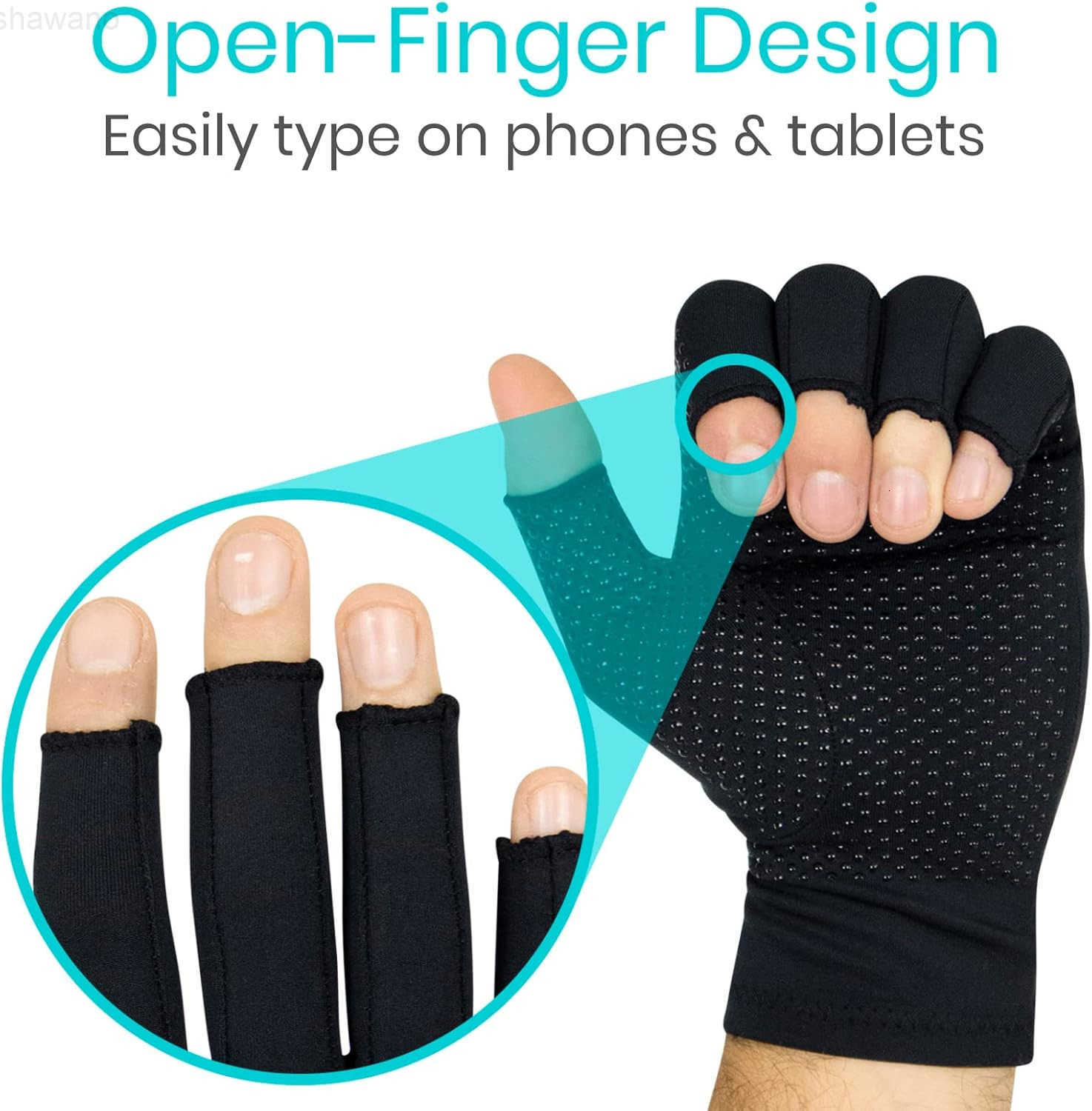 Copper Infused Fingerless Arthritis Compression Gloves Pair Relief for Men Women Rheumatoid Swelling Carpal Tunnel Tendonitis Edema Hand Finger Pain C