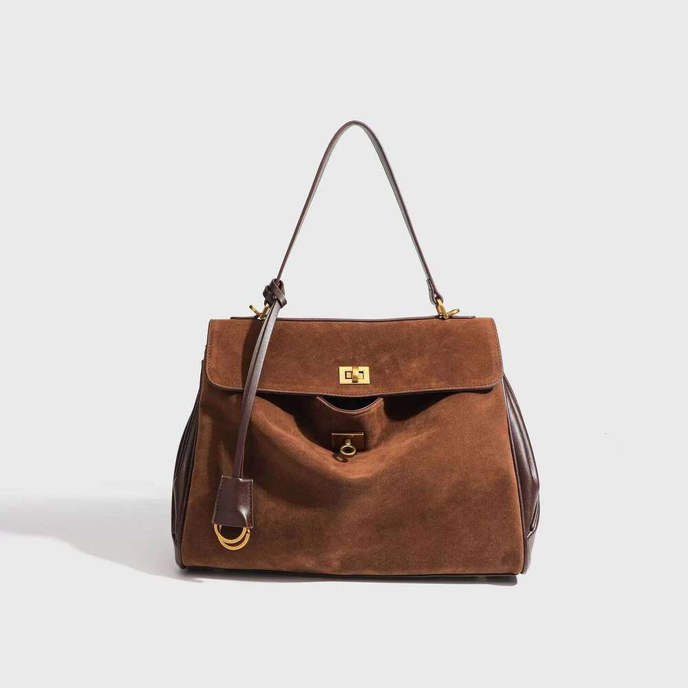 New Rodeo bag Genuine Leather Women's Tote Bag Large Capacity Advanced Lock Fashion High Sense Underarm Handbags for Women