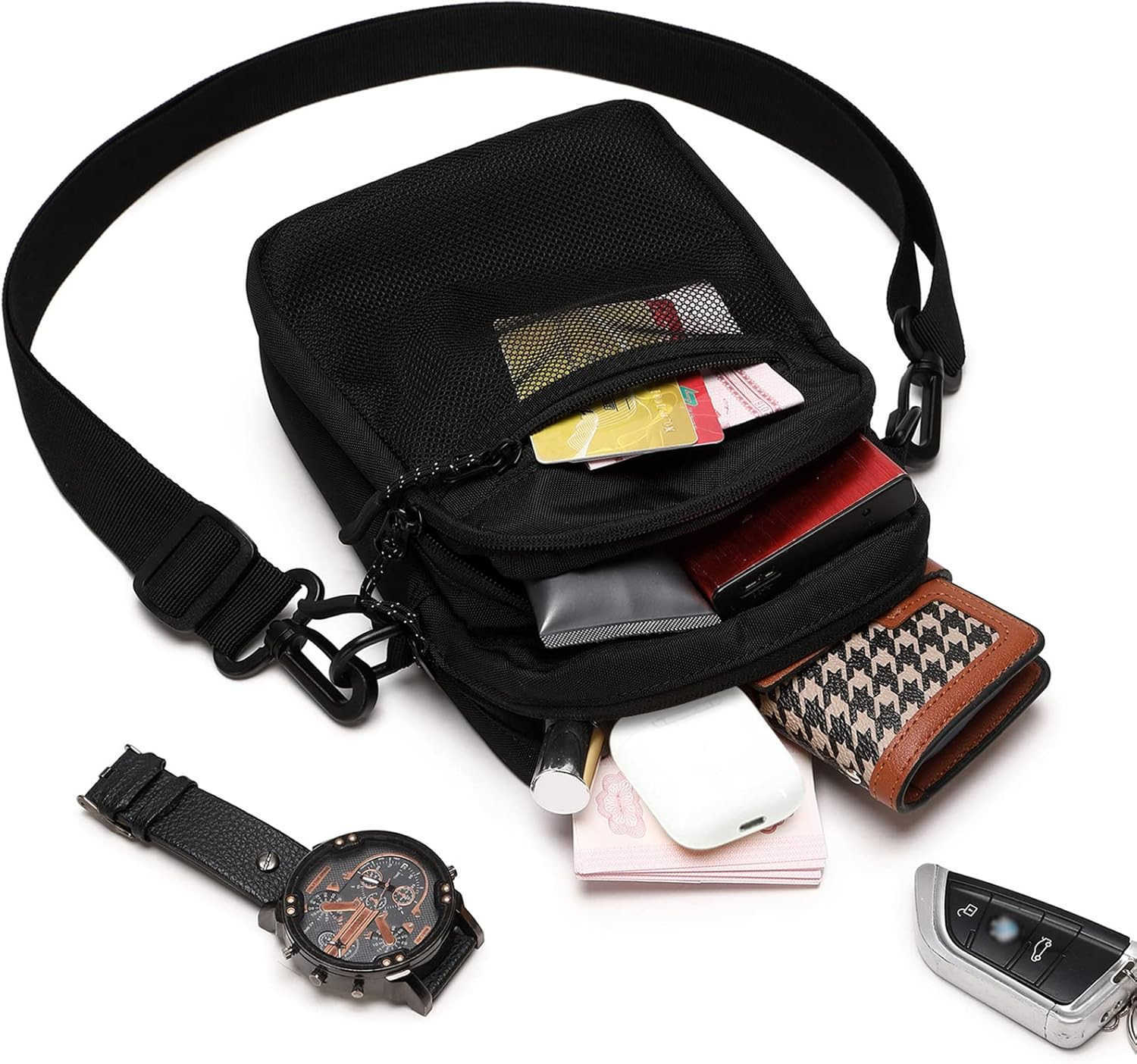 Small Messenger Bag for Men Women Water Resistant Adjustable Crossbody Sling bag Purse for Travel SportsW250911