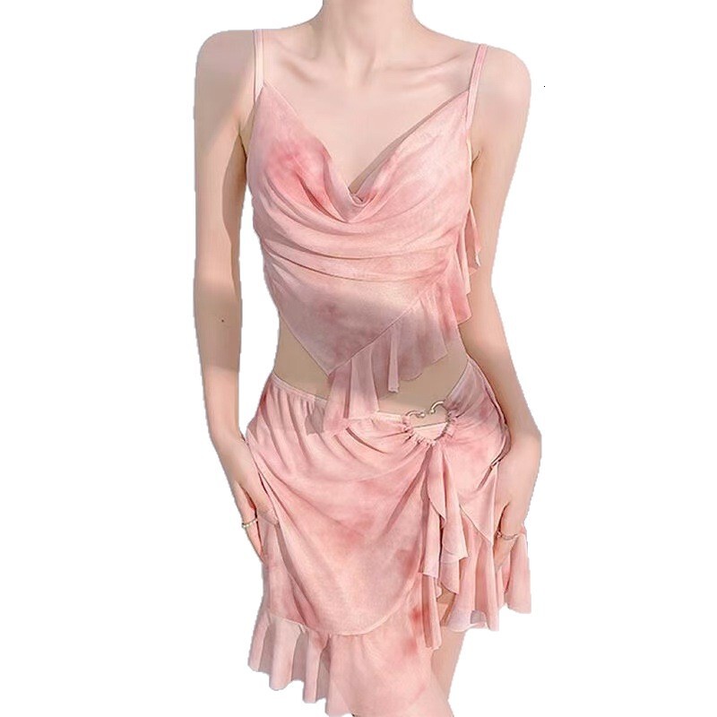 2025 Bikini Swimsuit for Women Three-Piece Set High-End Two-Piece Cover-Up Conservative Beach Vacation Hot Spring Swimwear