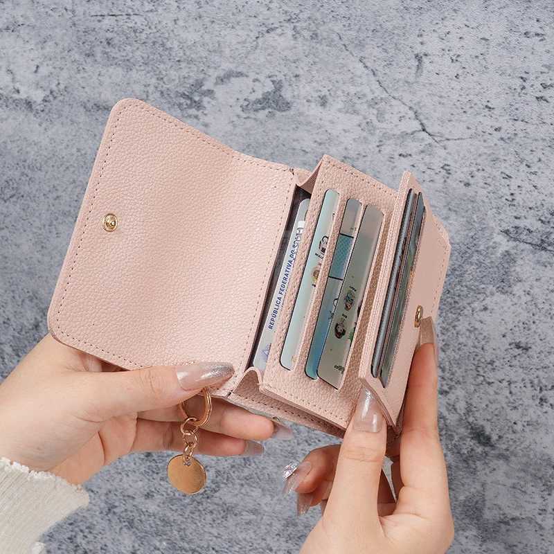 Vintage Solid Color Short Wallet Portable Bifold Coin Purse Womens Credit Card Holder W250911
