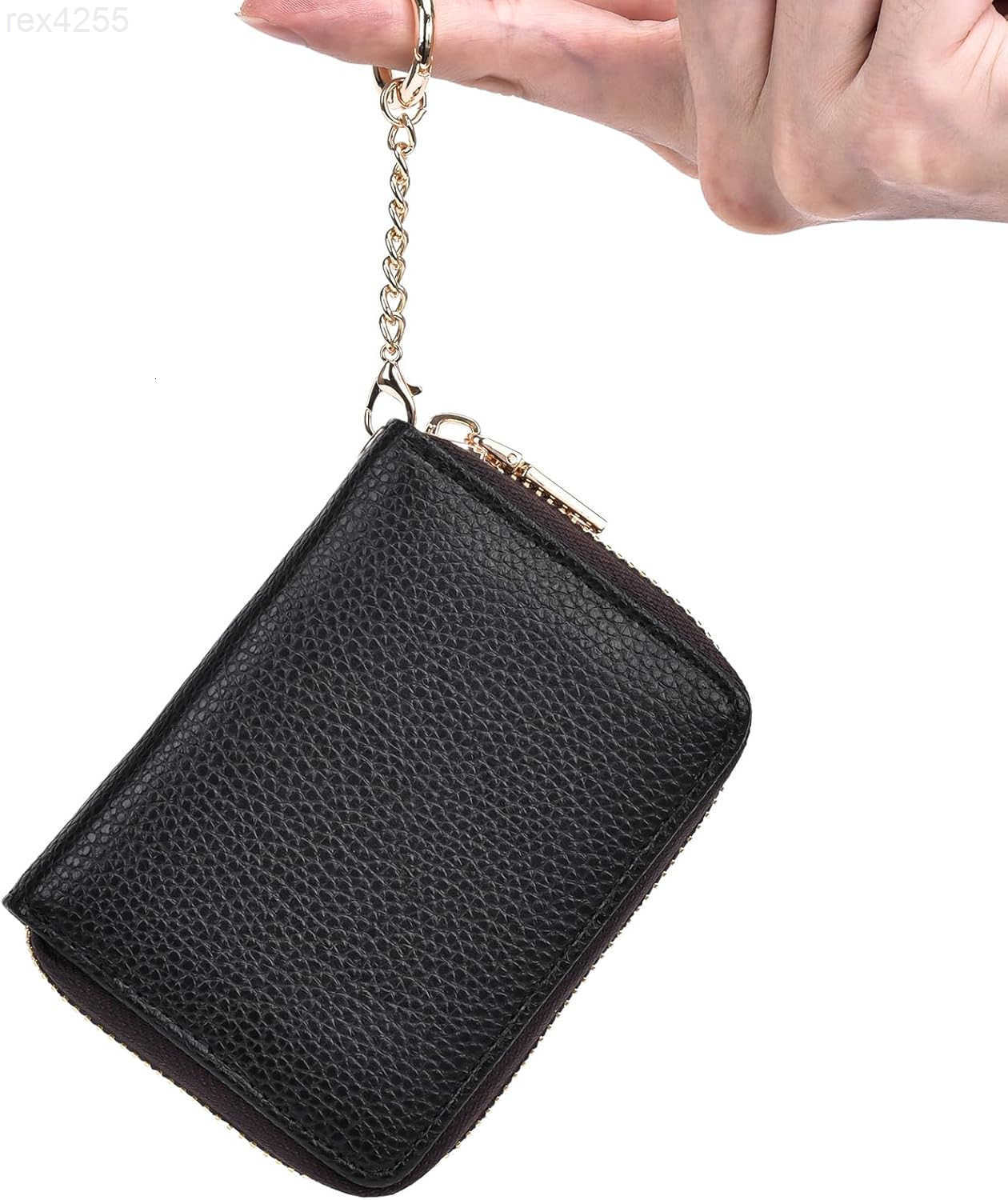 Credit Card Wallet Genuine Leather Zipper Coin Pockets Card Cases Holder for Men Women RFID Blocking KeyChain Wallet Compact SizeW250911