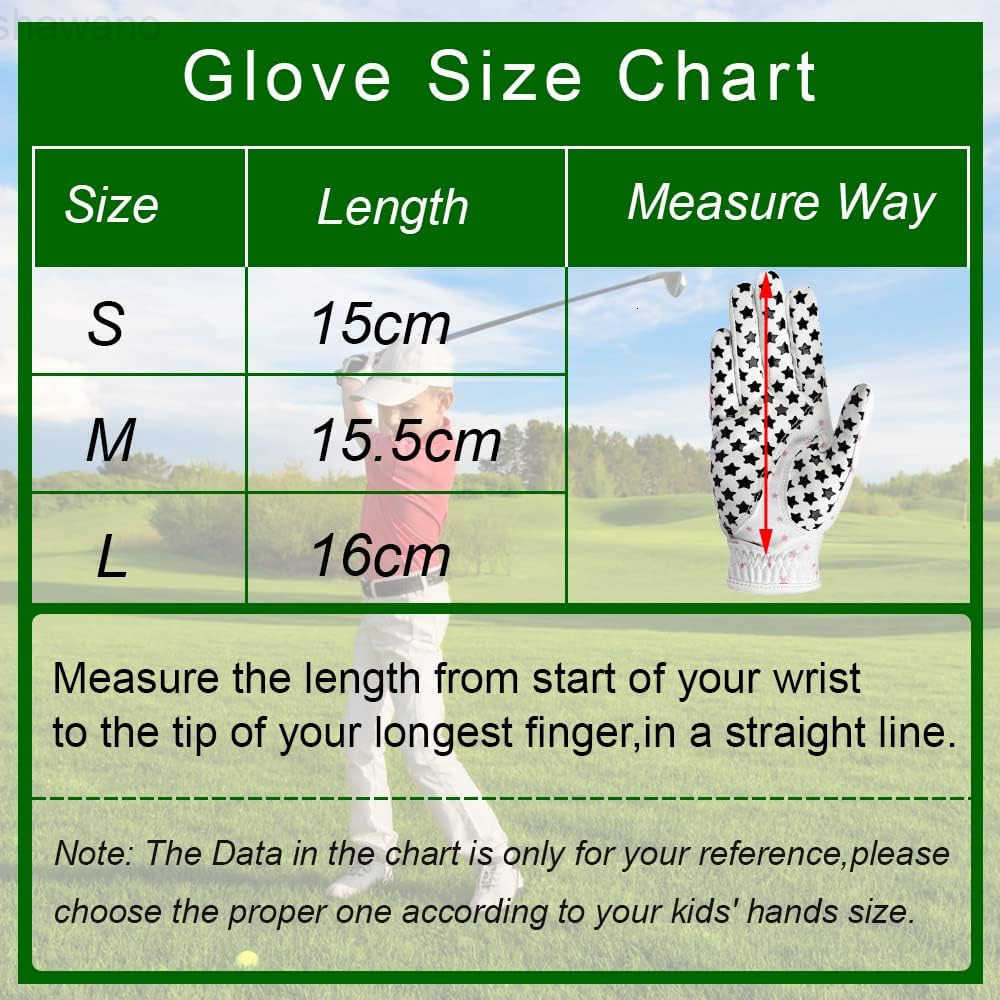 Kids Golf Gloves for Youth Toddler Boys Girls Right Left Hand 1 Pair Mircofiber Breathable Junior Golf Gloves White Red Pink Blue Black Stars ColorAge