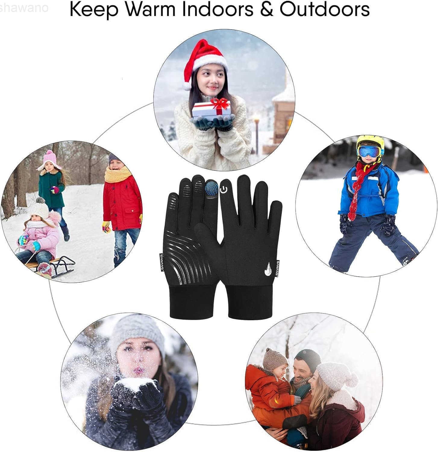 Cycling Gloves Sports Winter Thermal Boys Girls Children Windproof AntiSlip Touchscreen Gloves Age 412 Years Bike Mitts Riding Running Warm Outdoor Hi