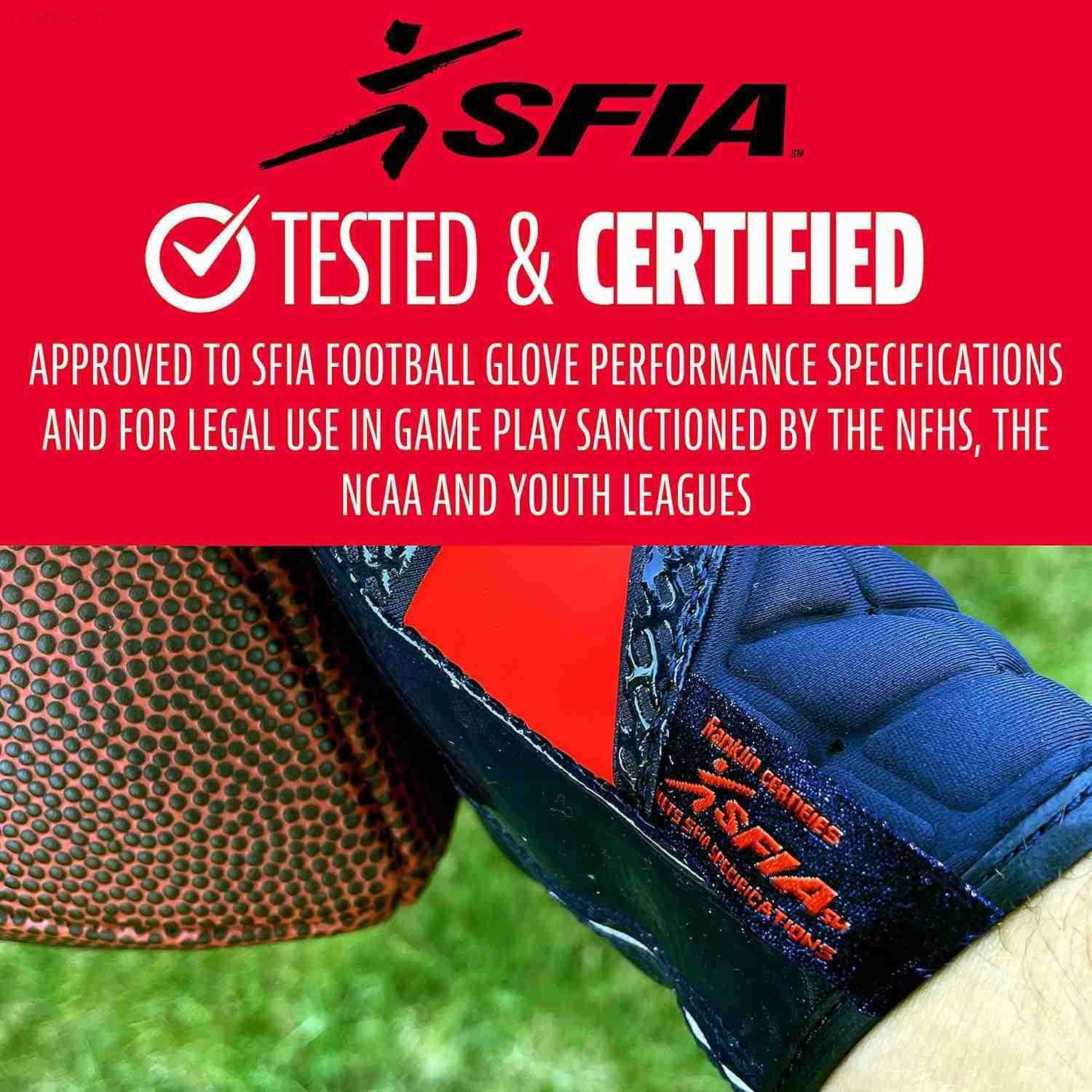 Sports Football Receiver Gloves Adult and Youth Football Receiver Gloves ExtraGrip Premium Football Gloves for All Ages HiTack SFIA ApprovedW250911