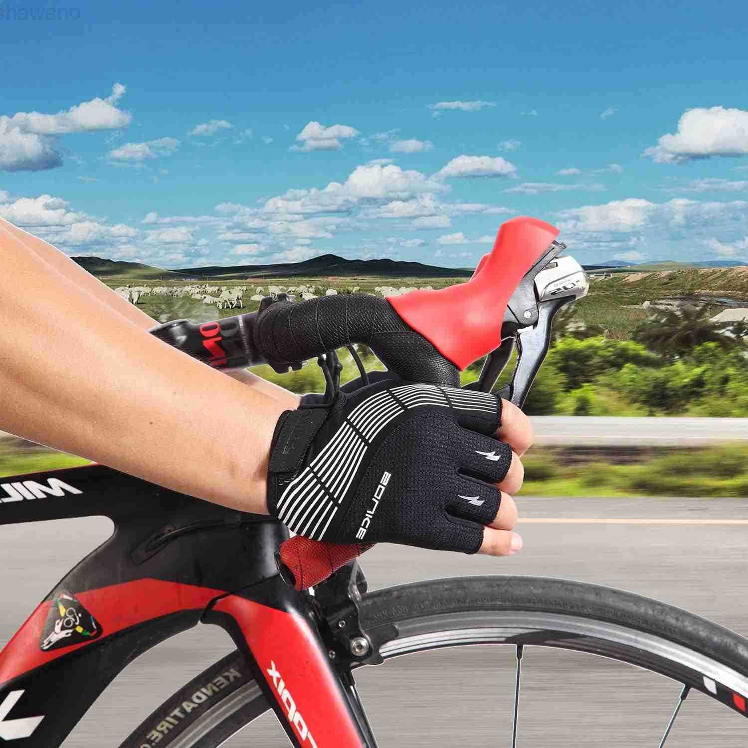 Sports Cycling Bike Gloves Padded Half Finger Bicycle Gloves with ShockAbsorbing AntiSlip Breathable MTB Road Biking Features for Men WomenW250911