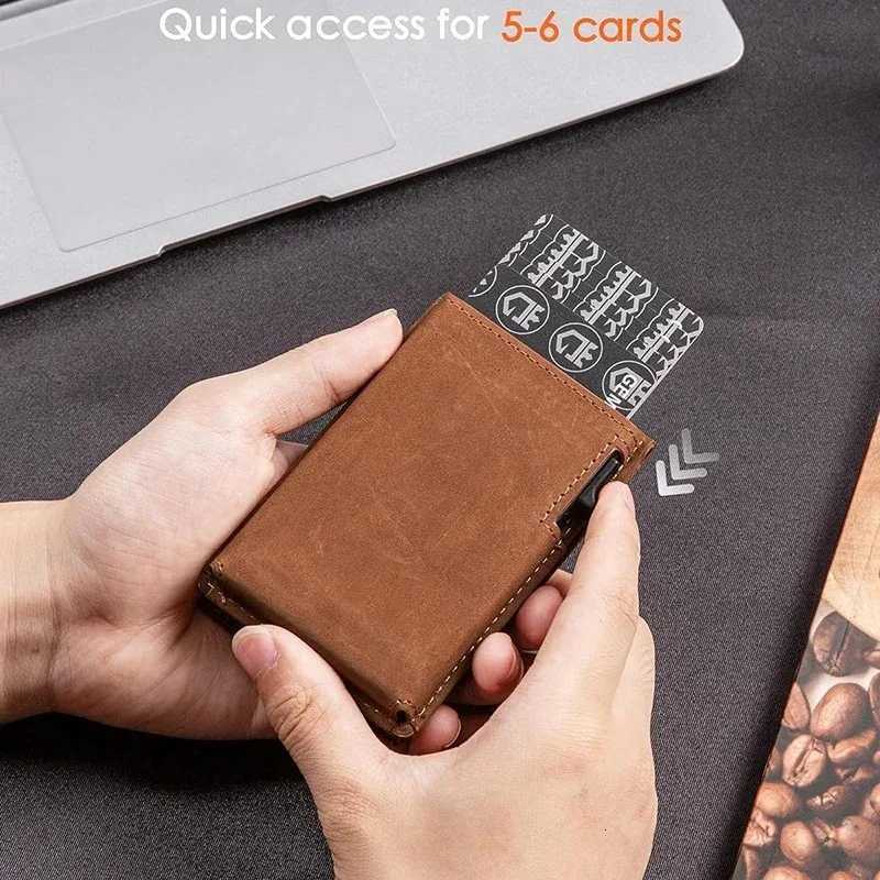 Credit Card Holder Bifold Slim Minimalist Pop Up Wallet RFID Blocking Magnetic Wallet for Men W250911