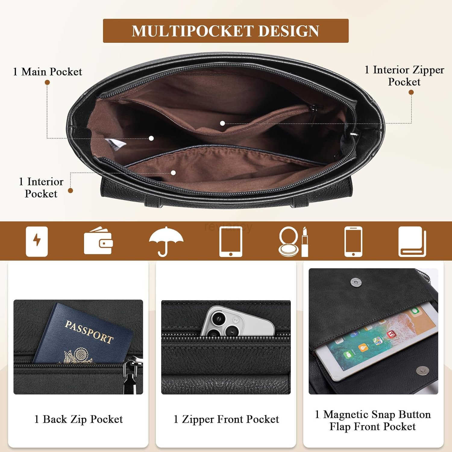 Crossbody Bag for Women Waterproof Leather Crossbody Purses Womens Handbags Shoulder Bag Crossbody Travel PurseW250911