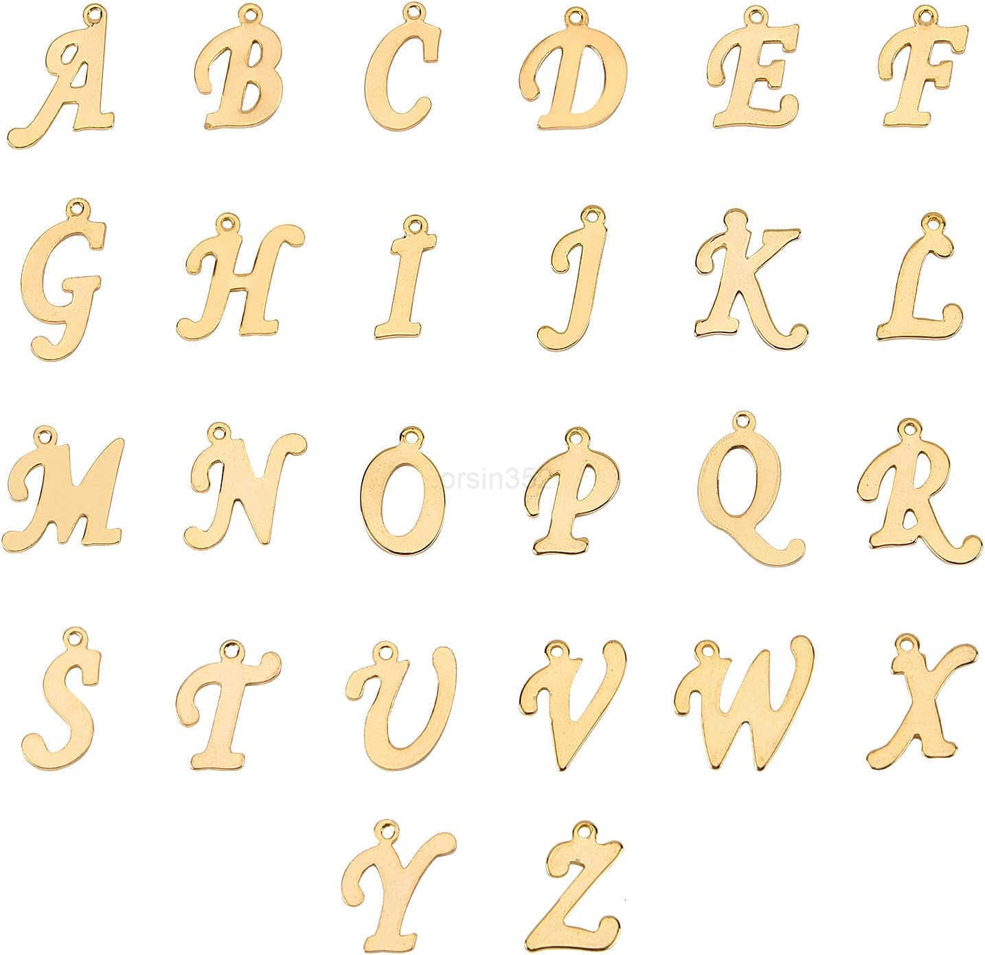 26pcs Metal Letter Pendants Old English Gothic Pendants Stainless Steel AZ Letter Charms with Jump Ring for s Necklaces and Earrings Craft MakiW250911