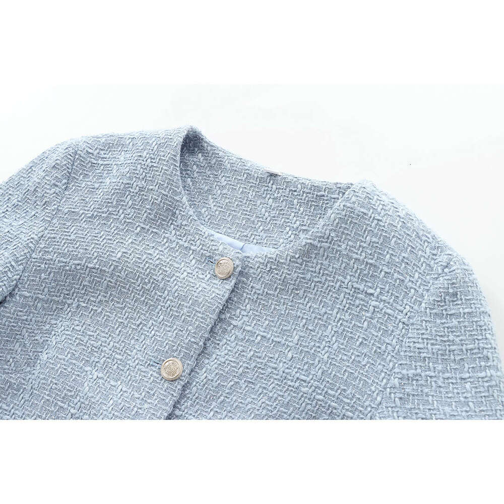 DHEssentials New Women's Fashion Coarse Wool Round Neck Outerwear Little Chanel Style Jacket