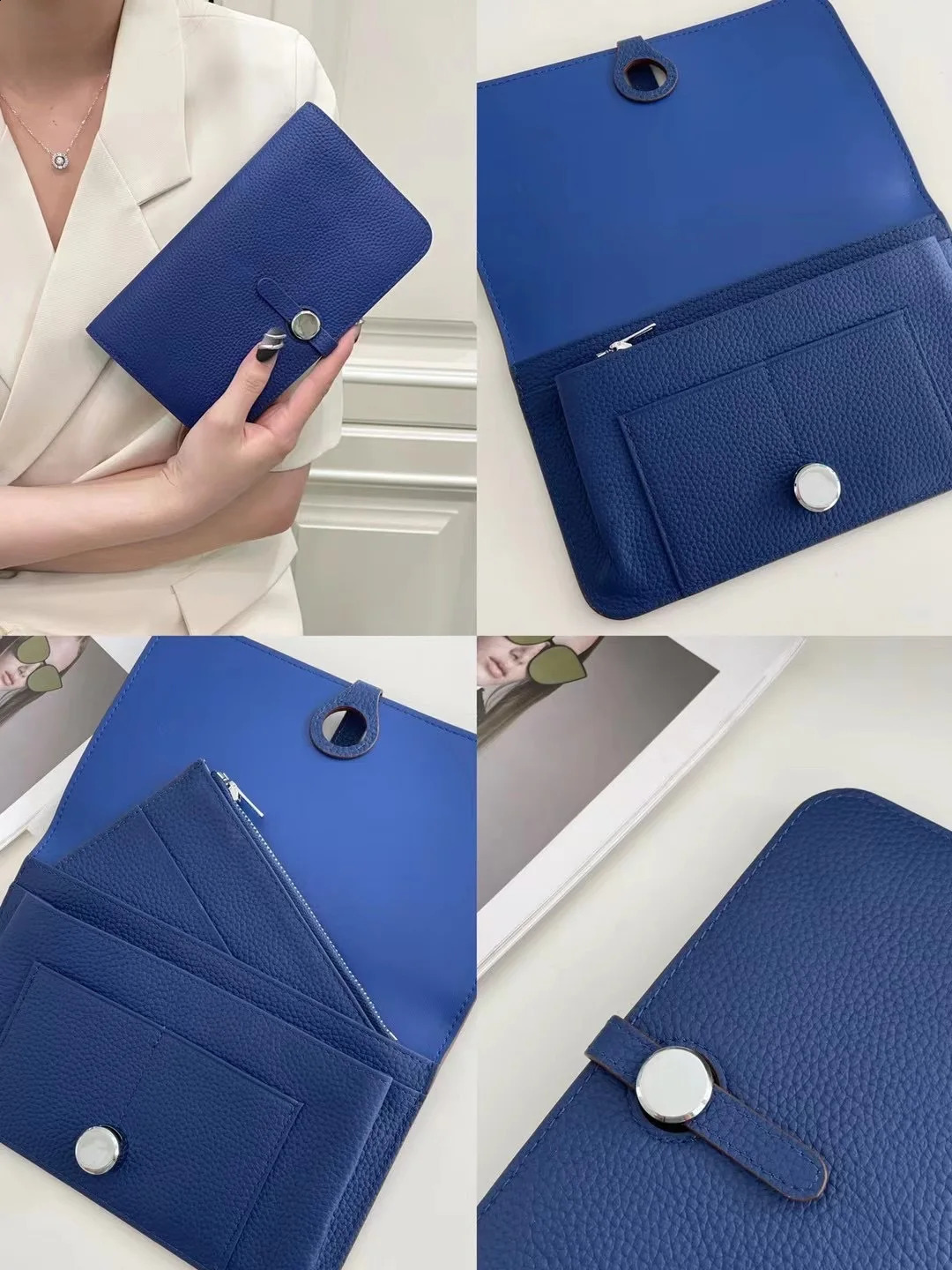 Genuine Leather Women Wallets Long Cowhide Purse High Capacity GoldSilver Hasp Clutch Bag Ladies Billfold250906