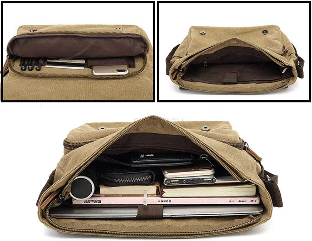 Canvas Vintage Messenger Bag Shoulder bag Leather Large Travel Crossbody bags for men women 15inch LaptopW250911
