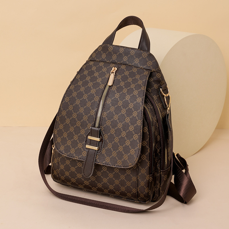 Designer luxury 2025 New Korean Style Soft Leather Backpack for Women, Fashionable Simple Multi-use Commuter Bag, Small Trendy Women's Backpack