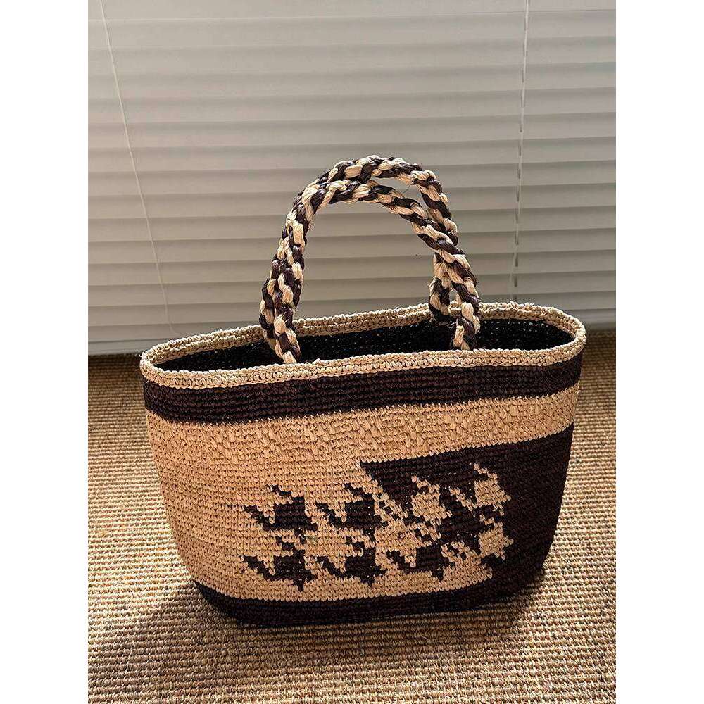Designer Bag Tote Bag Shoulder Bag New Woven Beach French Style Single Shoulder Handheld Basket Handwoven Raffia Small Tote Bag