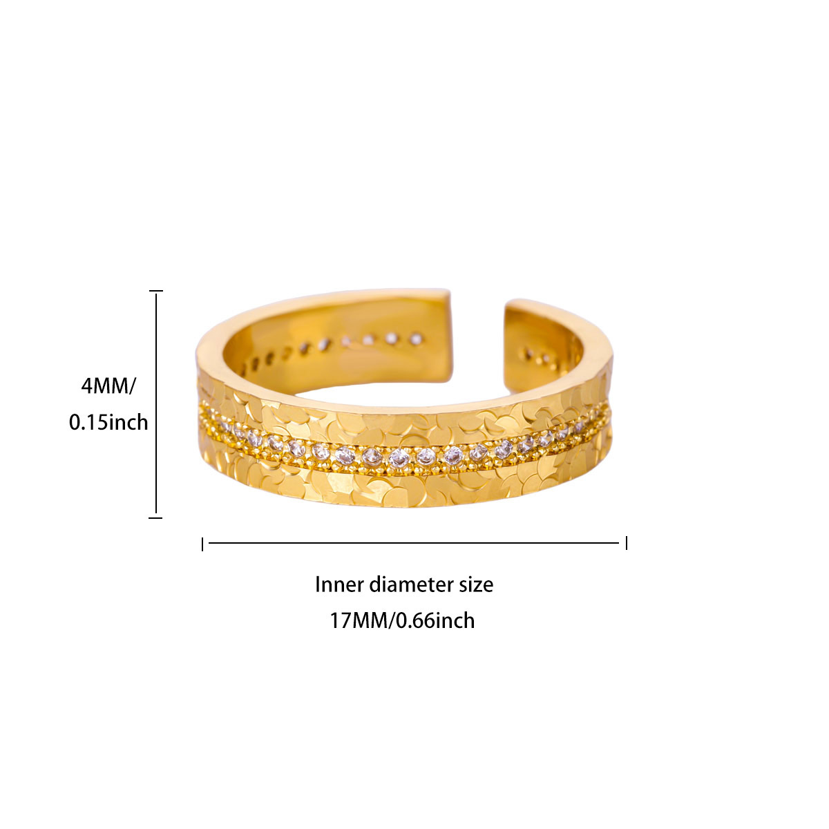Best-Selling "Crushed Ice" Ring-Full-Inlaid Zircon Ultra-Shiny 18K Gold Non-Fading Ring, Wide-Band Finger Ring & Couple Rings for Women