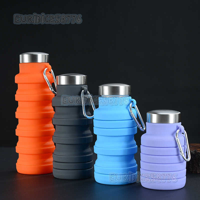 New Water Cup Outdoor Sports Water Bottle Cup with Carabiner 500ml Water Bottle H250911