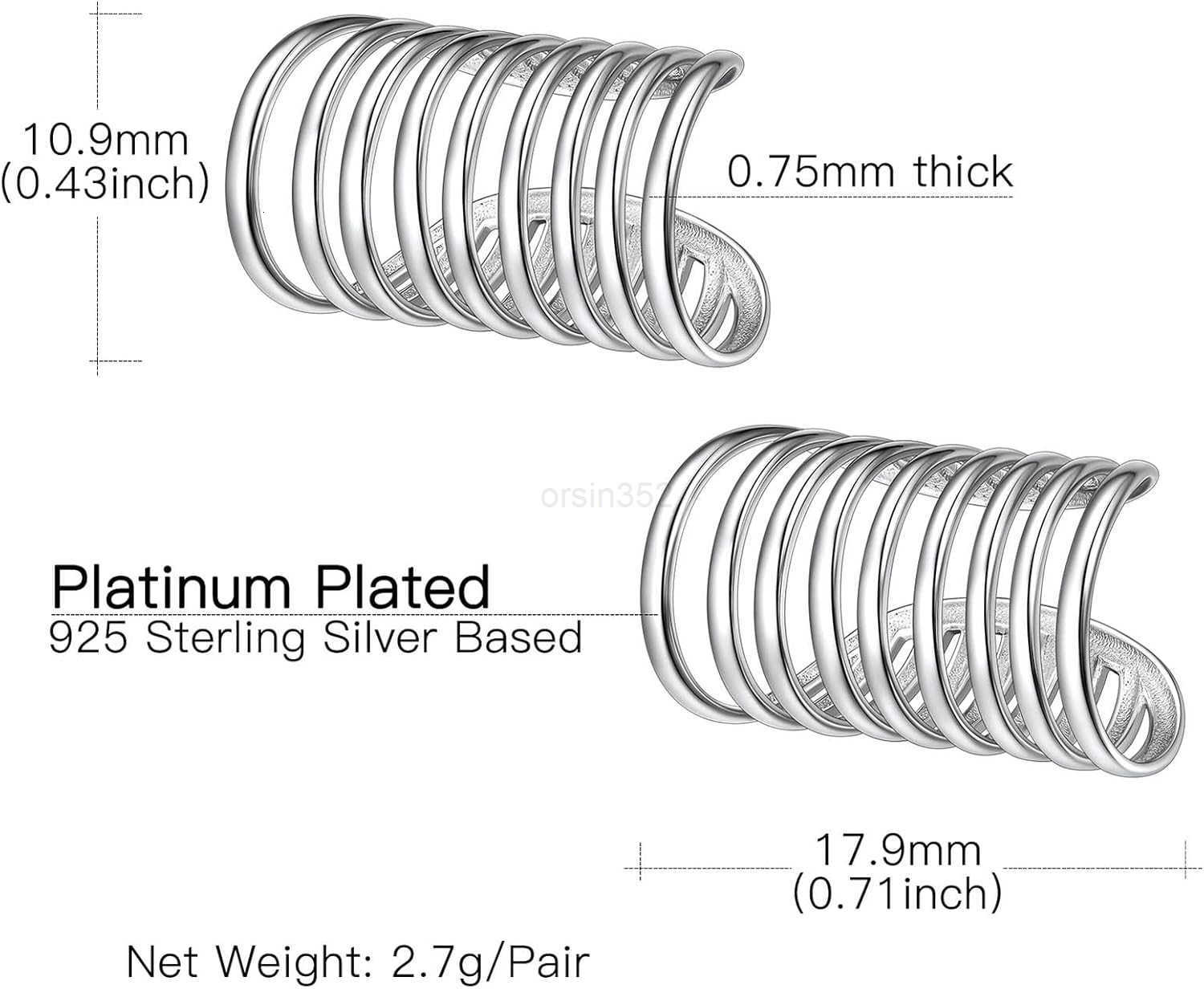 925 Sterling Silver Ear Cuff Non Piercing Helix Cartilage Clip on Wrap Earrings for Women Various StylesW250911