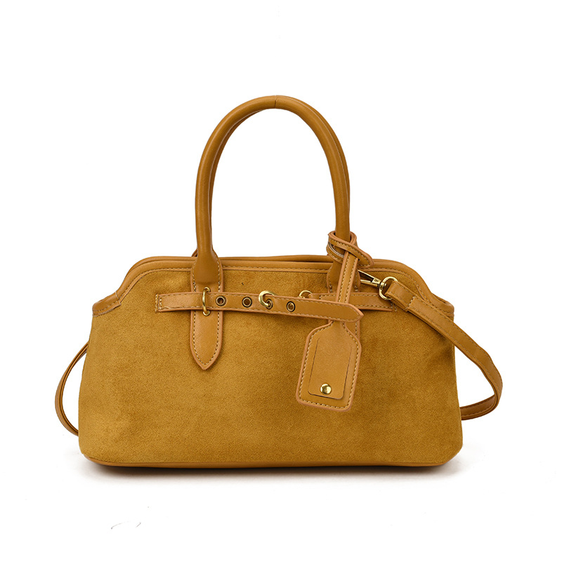 Designer 2025 New Retro All-Match Frosted Suede Belt Hot Buckle Hand-Held Shoulder Underarm Bag, Document Tote Bag