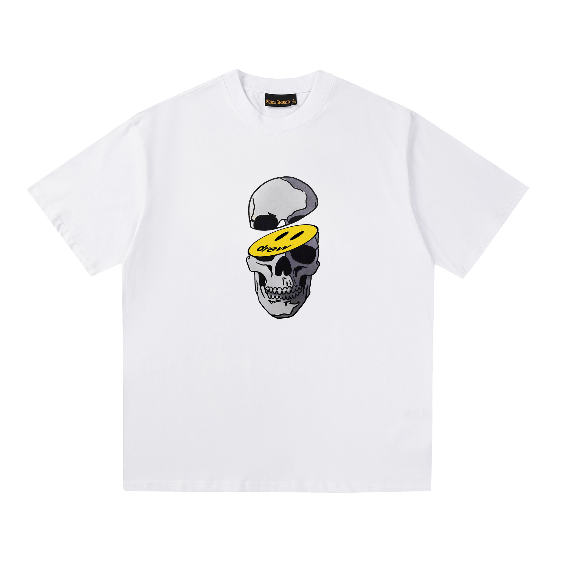 Drew House Designer luxury T shirt men's and women's T-Shirts Skeleton smiley face print
