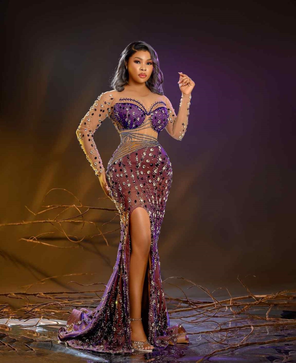 Luxury Crystals Celebrity Evening Dresses Jewel Long Sleeves Women Vestidos De Gala Grand Prom Party Gowns Customized