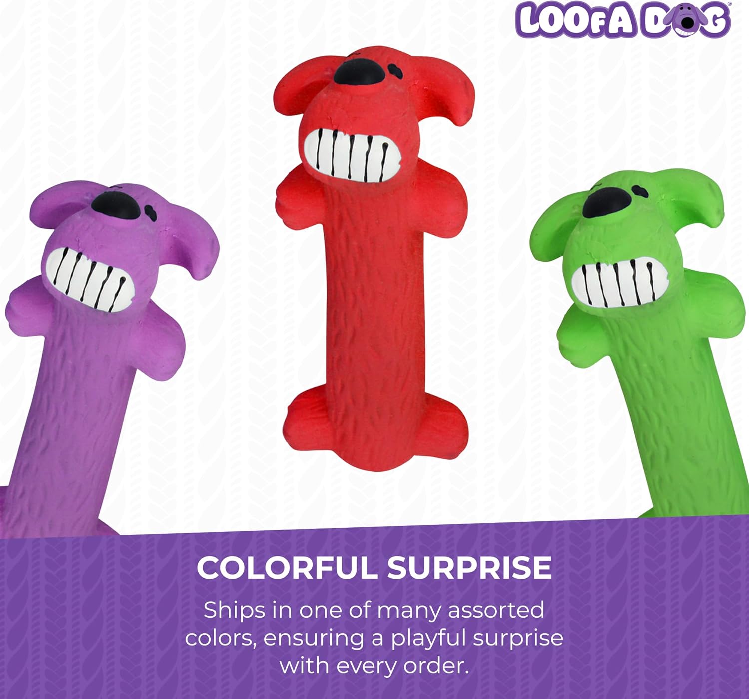 MBIKU Original Loofa Dog Latex Ruff 6" Dog Toy, Assorted Colors for small breeds.