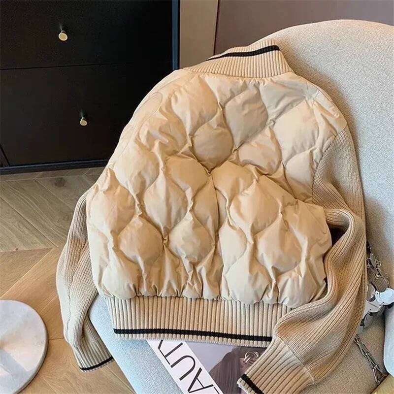 Autumn Winter Knitwear Join Together Jacket Women New Fashion Loose Casual Cotton Coat Vintage Outerwear Female