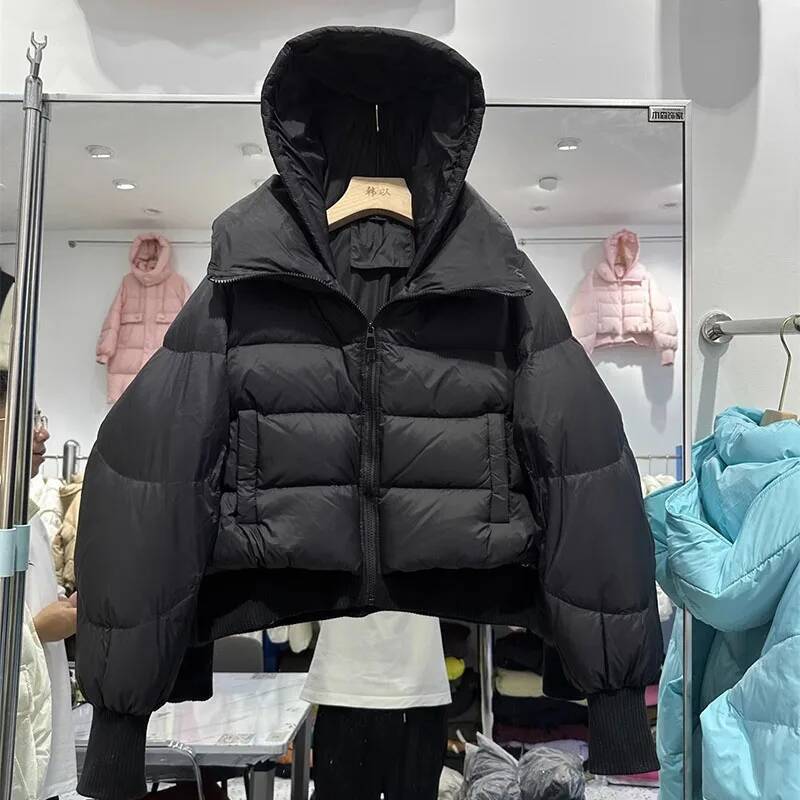White Duck Overcoat 2025 New Winter Fashion High Quality Warm Hooded Short Casual Women Down Jacket H236