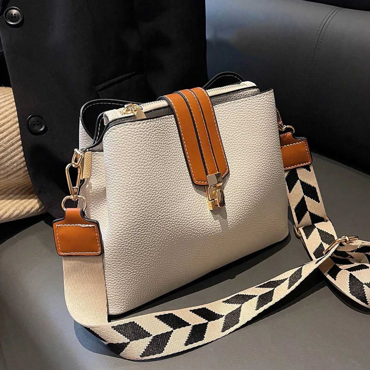 Fashionable and versatile crossbody bag niche design solid color simple adjustable shoulder strap bucket bag Z250911