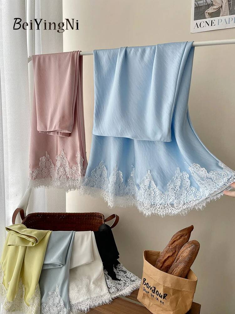 Beiyingni French Elegant Satin Mermaid Skirt Women Spring Summer Lace Patchwork Pack Hip Long A-line Skirts Office Ladies Faldas dongdumaoyi