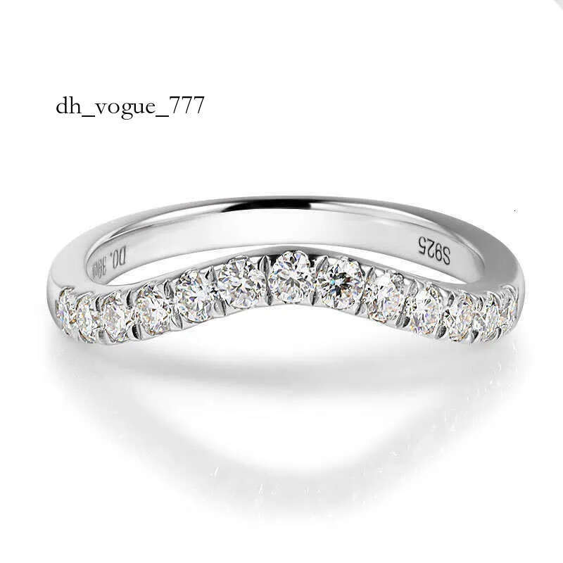 D color Moissanite for women simple all-in-one ins Wind index finger S sterling sier V-shaped dia ring H240706