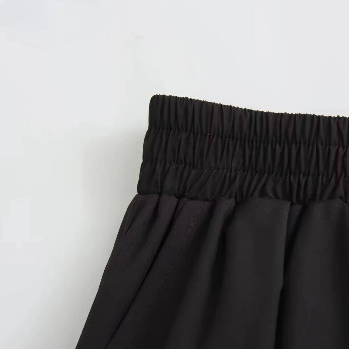Mooyufon Women's Fashion Spring New Black Wide Pleated Swing Vintage Chic Female High Waist Elegant A-line Long Skirt Mujer dongdumaoyi