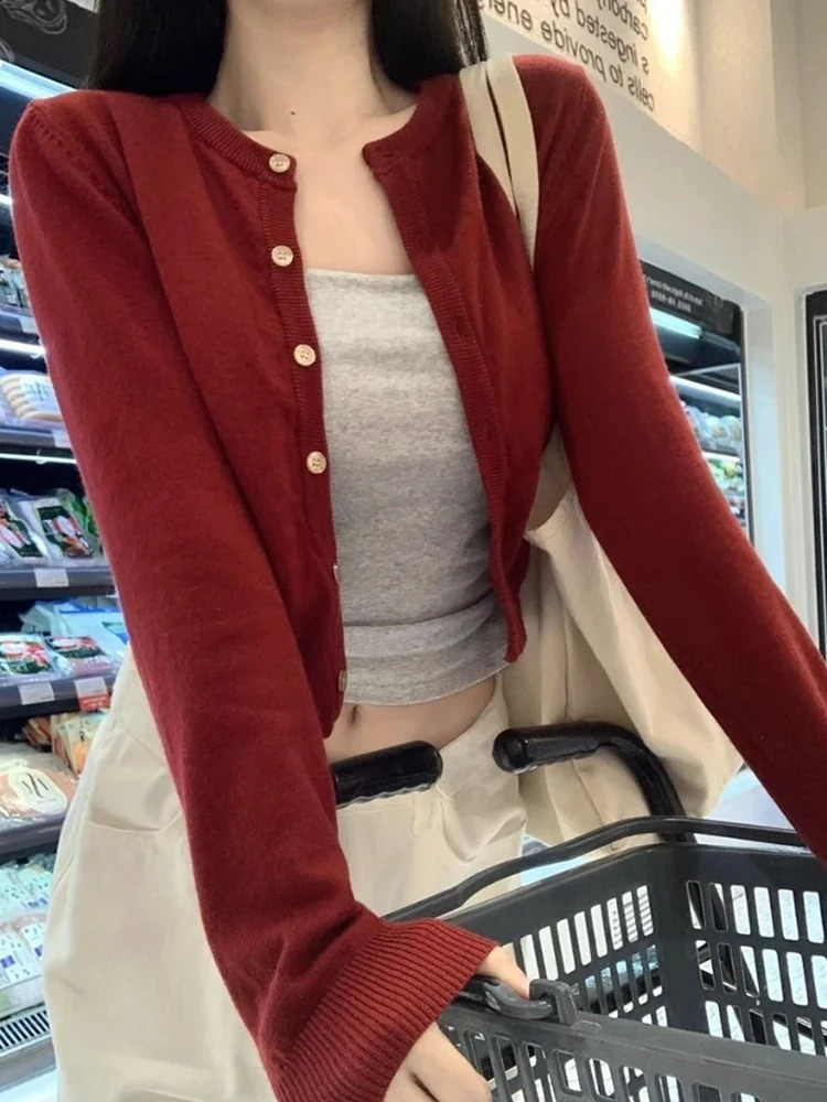 Autumn Winter Long Sleeve Sweater Coat Women Fashion Buttons Knitted Cardigan Office Lady Casual Slim Knit Clothes 250911