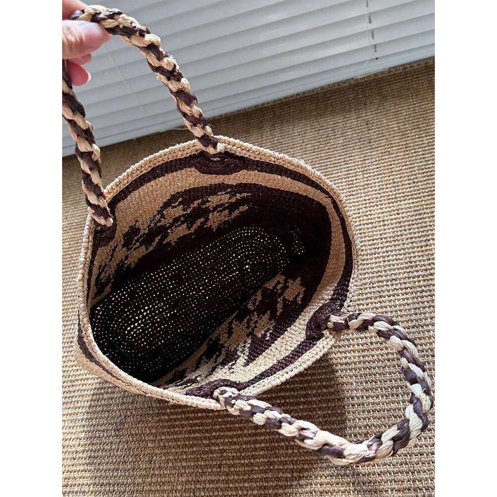 Designer Bag Tote Bag Shoulder Bag New Woven Beach French Style Single Shoulder Handheld Basket Handwoven Raffia Small Tote Bag