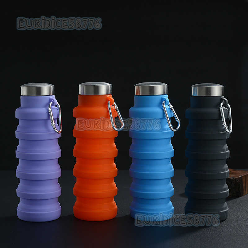 New Water Cup Outdoor Sports Water Bottle Cup with Carabiner 500ml Water Bottle H250911