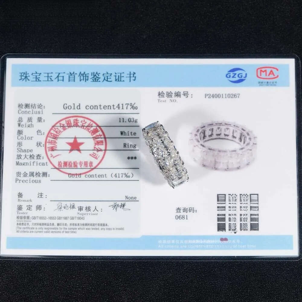 10k 14k Real Gold Wedding Full Lab Grown Vvs Moissanite Dia Jewelry Engagement Eternity Band Ring