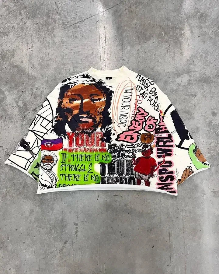 Men Womens Clothes Streetwear T Shirt Sweatpants Set Y2K Two Piece Hip Hop Gothic Cartoon Pattern Short Sleeve TShirt Pants 250911