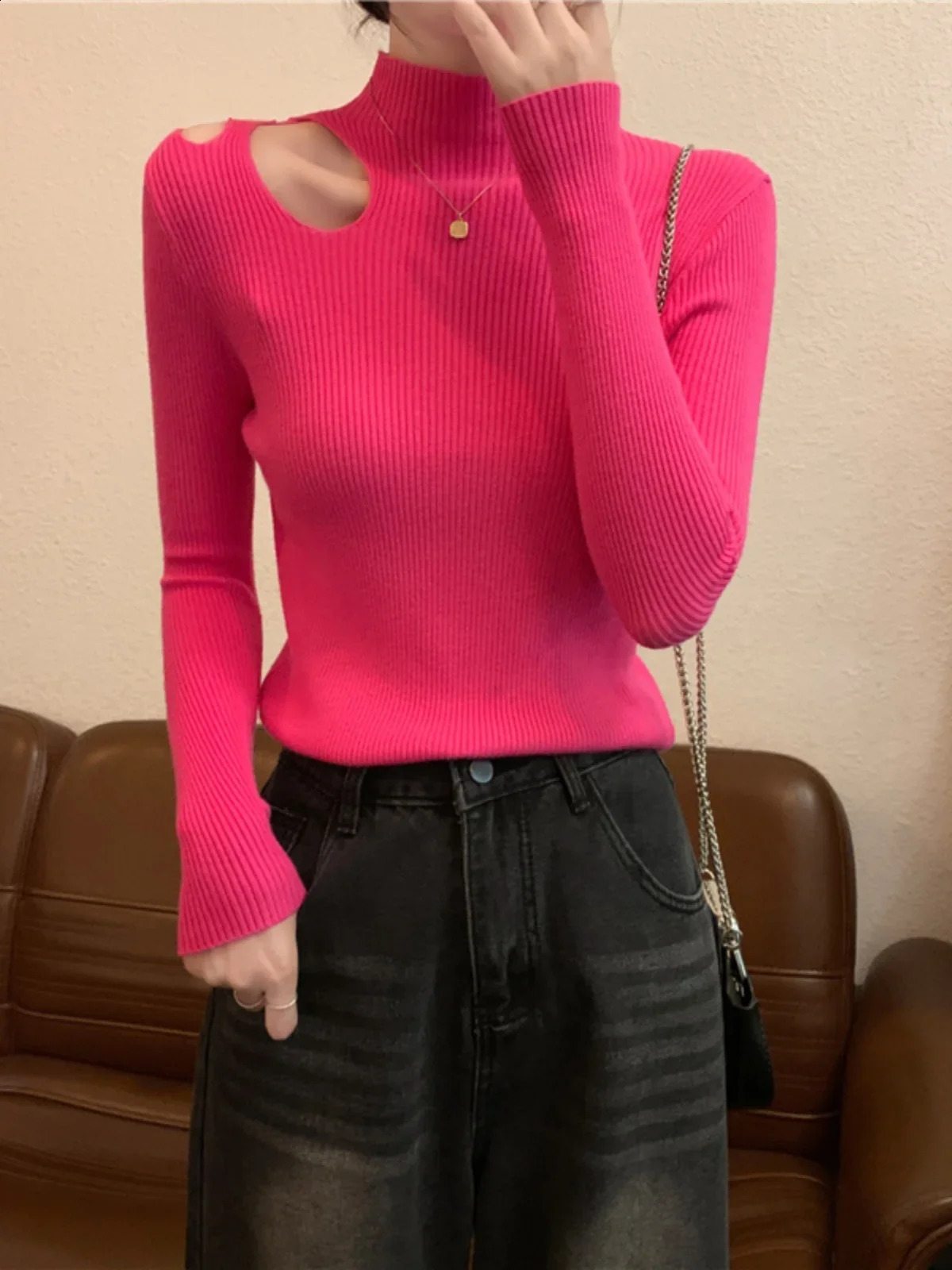 2026 Elegant Solid Basic Knitted Tops Women Turtlneck Sweater Long Sleeve Slim Casual Pullover Korean Warm Simple Chic Clothes 250911