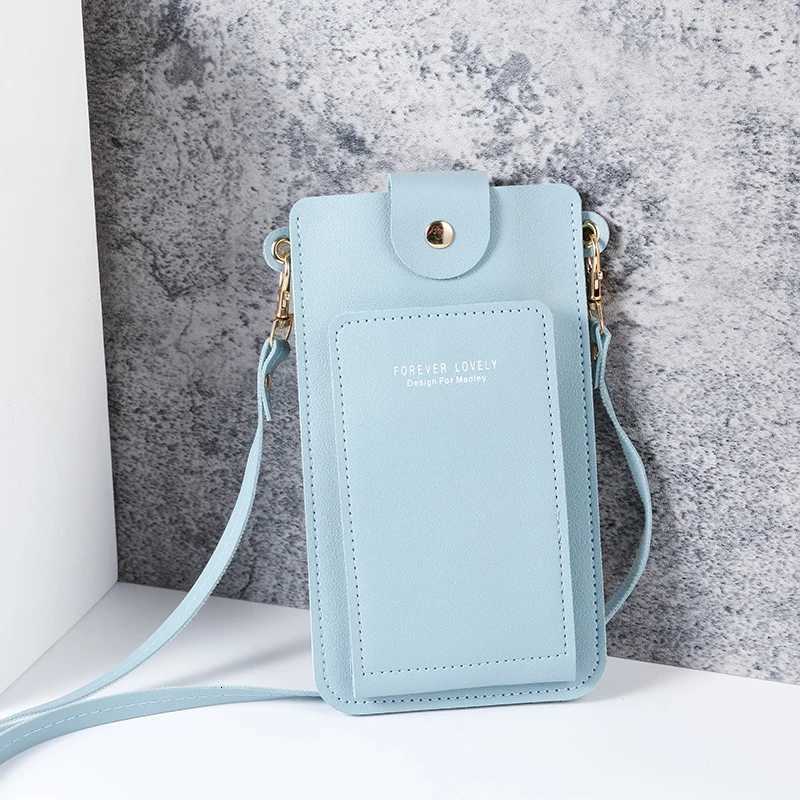 2024 new solid color fashion simple shoulder bag slung mobile phone bag womens drivers license card wallet Z250911