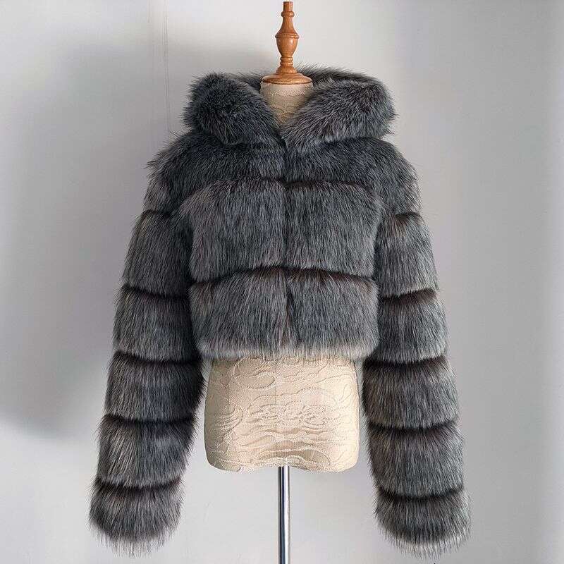 Women's Clothing Coat Fashion Fur Plus Size Medium Long Plush Jacket Coat Women