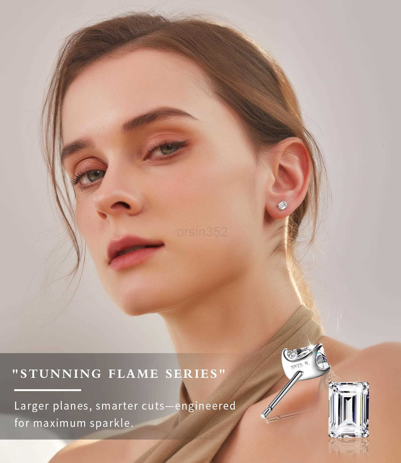 TrillioncutCushioncutEmeraldcutMarquisecut 18K White Gold Plated Sterling Silver Cubic Zirconia Simulated Diamond Stud Earrings for WomenW250911