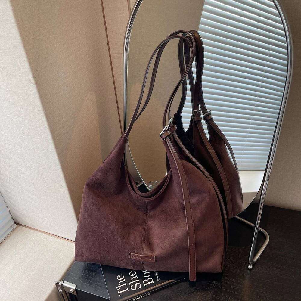Vintage Handbag Purse For Women Suede Shoulder Causal Crossbody Bags Female Designer Clutch Ladies Crescent Hobo Bag