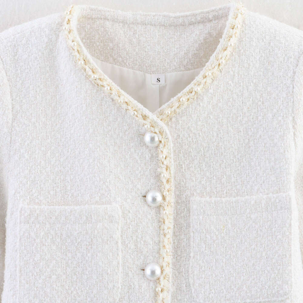 DHEssentials 2025 Fashion Pearl Decorated Little Chanel Style Jacket X5053