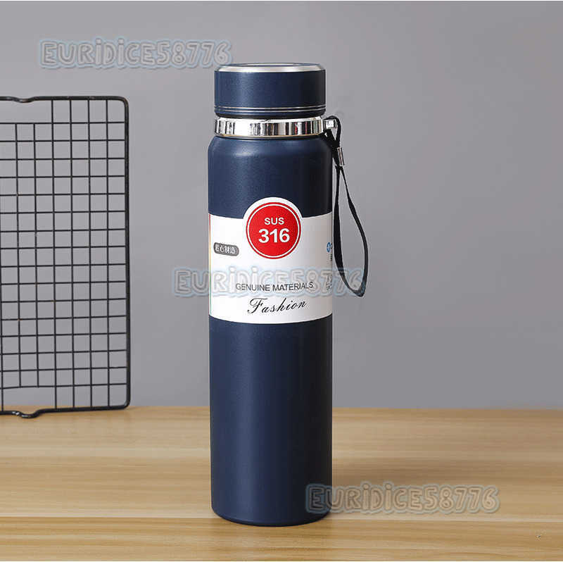 316 Stainless Steel Sun Pot Thermos Cup Large Capacity Sling Pot Portable Outdoor Sports Water Bottle H250911