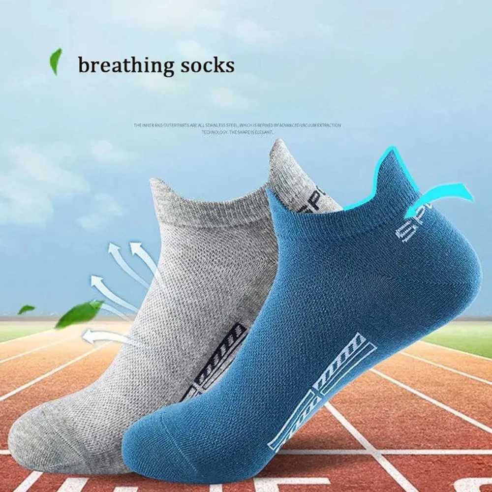 5 Pairs Mens Socks High Quality Womens Low Cut Round Neck Ankle Socks Sports Mesh Breathable Summer Autumn Mens Boat Socks D250911