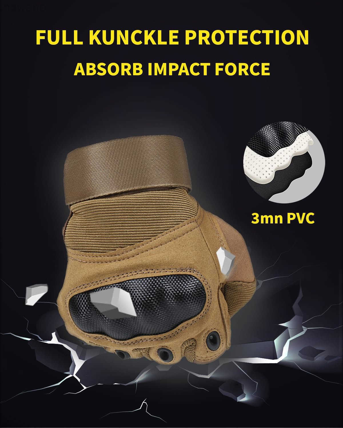 Tactical Gloves for Men Shooting Motorcycle Gloves with Hard Shell Knuckle Protection Leather Palm for Airsoft Motorcycle Cycling Paintball Sports Cli